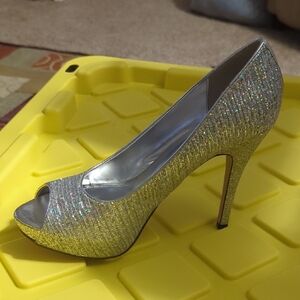 Worthington Silver Sparkle Stiletto Heels